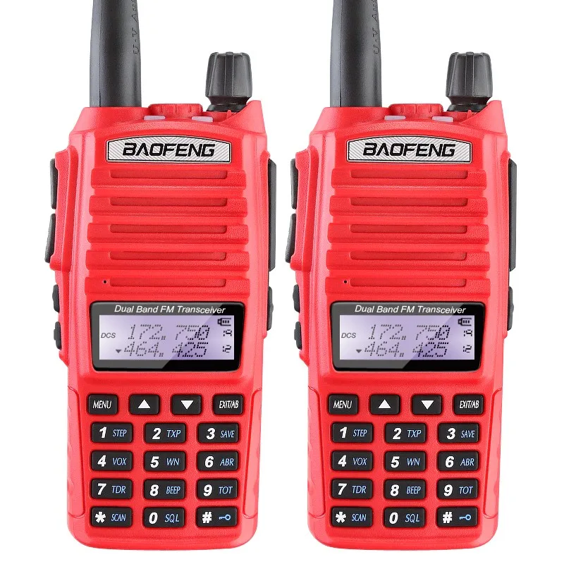 2 шт./лот BaoFeng UV-82 5 Вт Портативный Walkie Talkie Любительское радио Pofung портативная дуплексная радиостанция UV-82 радиолюбителей Бесплатная двойной