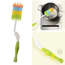 YAS щетка для детской бутылочки Радуга 360 Вращение силиконовая детская молочная щетка для бутылочки для кормления инструмент для чистки сосков