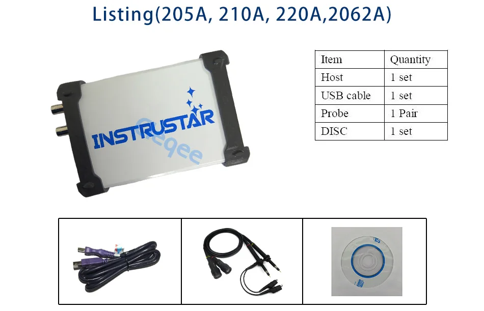 2 канала ISDS220A 2 в 1 ПК USB Виртуальный цифровой осциллограф Анализаторы спектра 60 МГц 200MSa/s