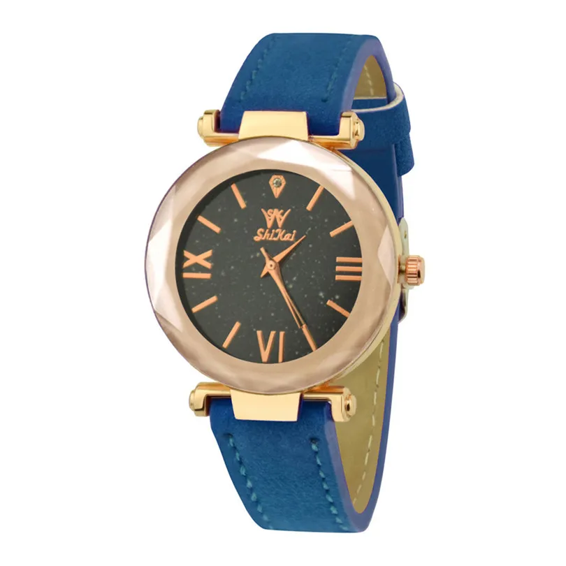 SHIKAI Ladies Leather Strap Creative Gift Quartz Watch ZYBSK-35 Lady Collection Female Watch With Date Bracelet #4a2  (8)