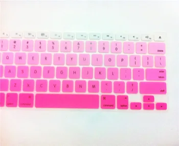 

2015 new Gradient Pink Rainbow US Silicone Keyboard Protector Cover Skin film for MacBook Pro 13 15 17 Air Retina 13" MEAFO