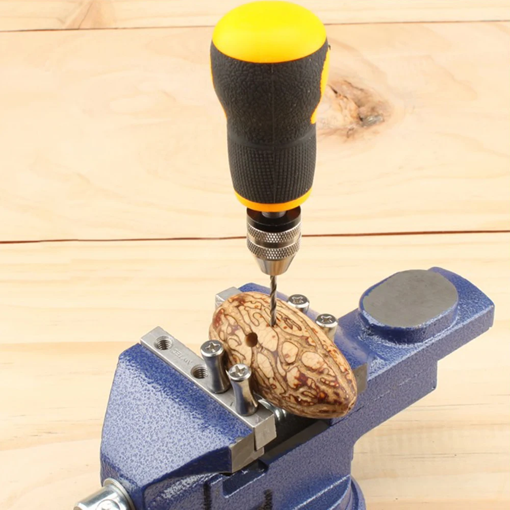Mini Size Portable non-slip short Handle Small Hand Drill with 10pcs Twist Drill Bits Set Hand Tools woodworking tool