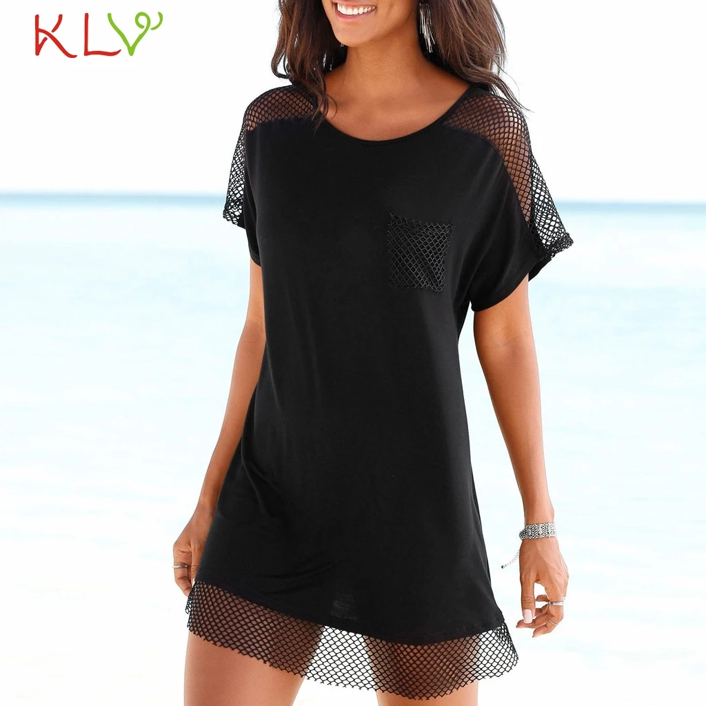 

Black Dress Women Sexy Mesh Boho Mini Dress Vintage Elegant Ladies For Evening Party Robe Femme Hiver Plus Size 2019 18Jan15