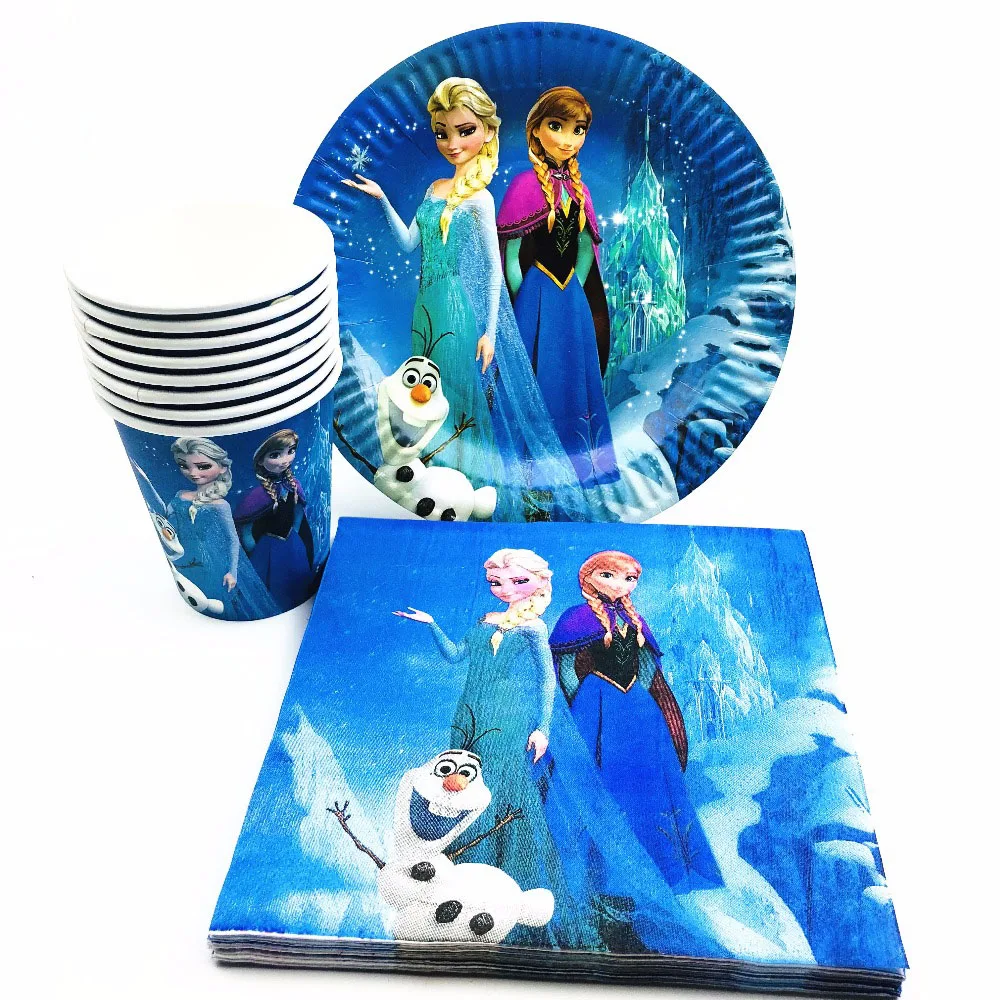 

40pcs/set Birthday Party Frozen Anna Elsa Snow Queen Baby Evnent Party Supplies Kids Happy Birthday Party Decoration
