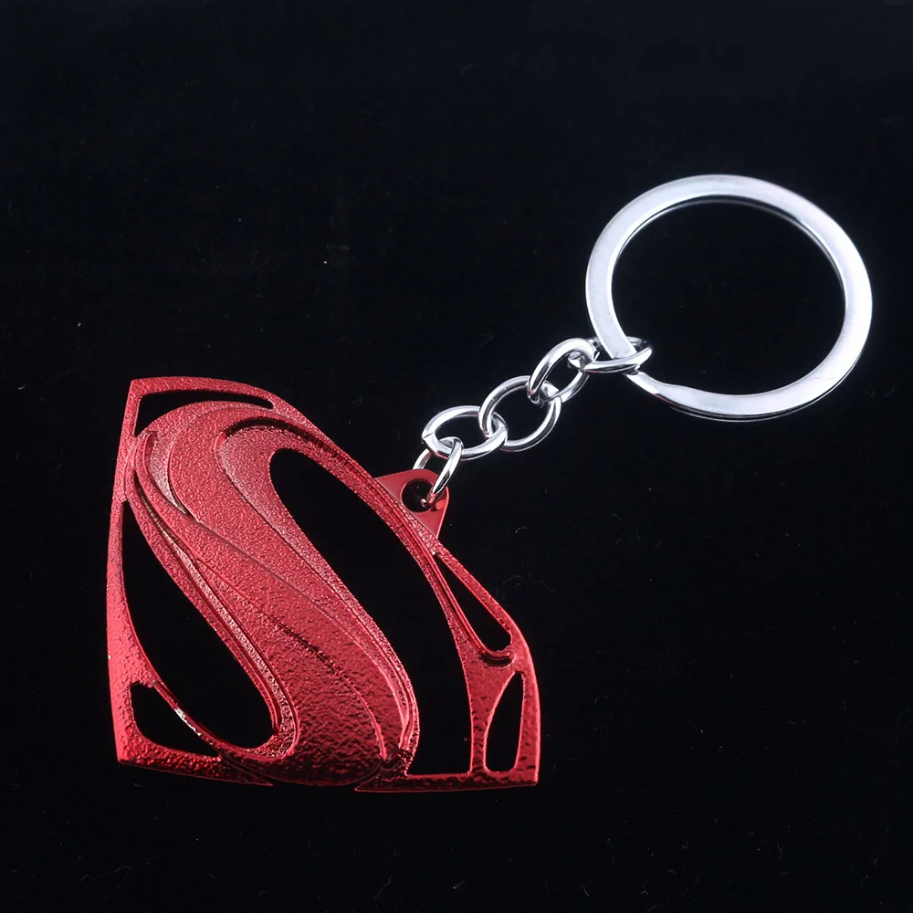 Hot Movie Avengers Superman Red Logo Keychains Infinity War High Quality S Logo Metal Keyring For Women Men Jewelry Fashion Jewelry