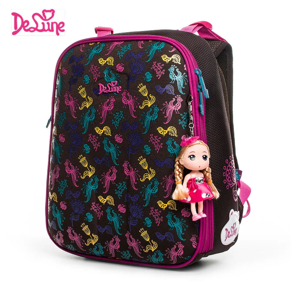 comprar DELUNE Marca 2018 Nova Ortopédico Crianças Escola Sacos de Grau 1 3 Crianças Meninas do Estudante Livro Dos Desenhos Animados Mochilas Escolares À Prova D Água sacos