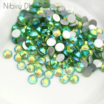 

Light Green AB SS3-SS20 Nail Art Crystals Non Hot Fix Rhinestone Flatback Loose Stone For DIY Nails Decoration