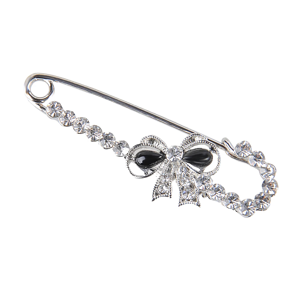 Stunning Crystal Safety Pin Scarf Coat Gown Clip Collar Lapel Pin Wedding Party Men Women Clothing Decorations