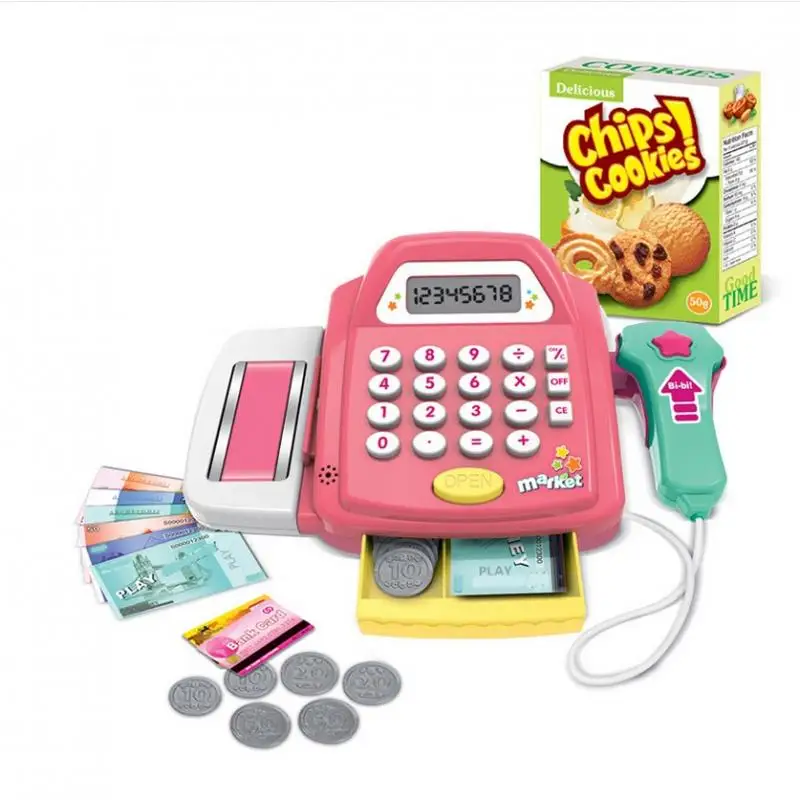 Electronic Cash Register Toy Pretend Play Realistic Action Toy Math Calculator Games for Kids Children Learning Toys