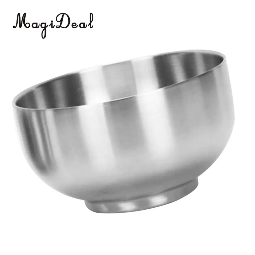 MagiDeal Stainless Steel Bowl Double Wall Insulated Kids Bowl Soup Rice Salad Bowls