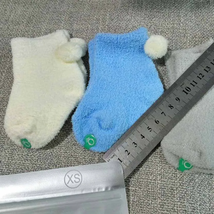 3 пары в упаковке, осенне-зимние утепленные детские носки однотонные детские носки из флиса кораллового цвета для детей от 0 до 3 лет