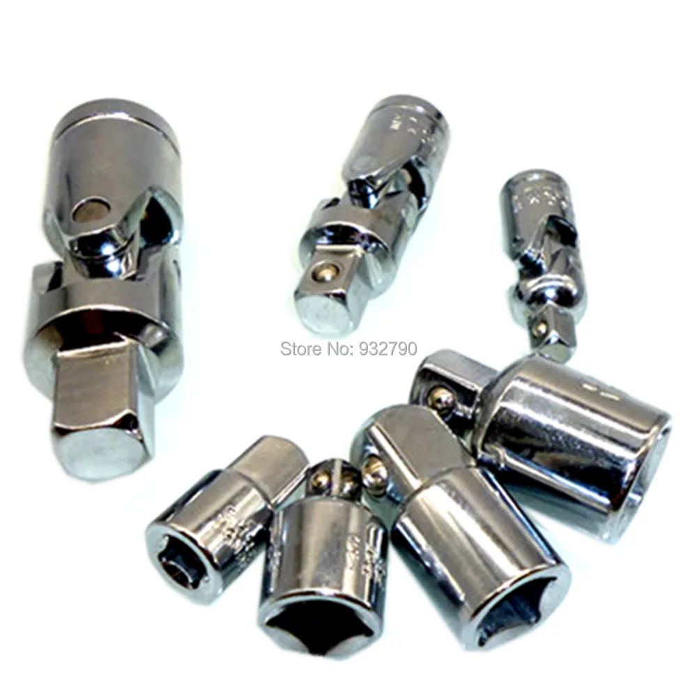 7pcs Universal Joint Reducer Socket Adaptor 1/2" 3/8" 1/4" Drive Swivel