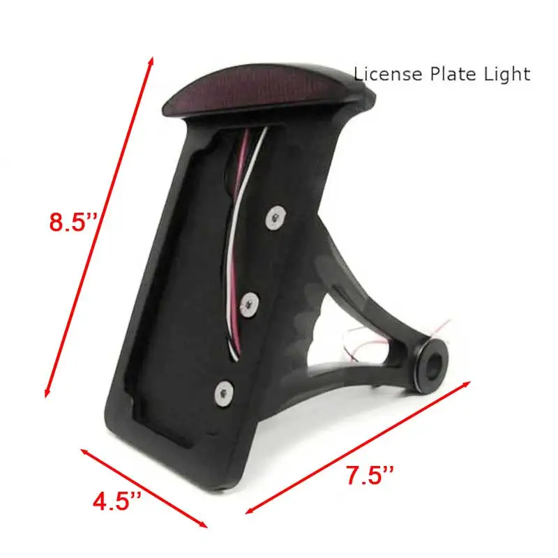 Подходит для " или 7/8" осей, с боковым креплением, Verticle, номерной знак в сборе, красный светодиодный задний стоп-сигнал, задний фонарь мотоцикла, черный/хром