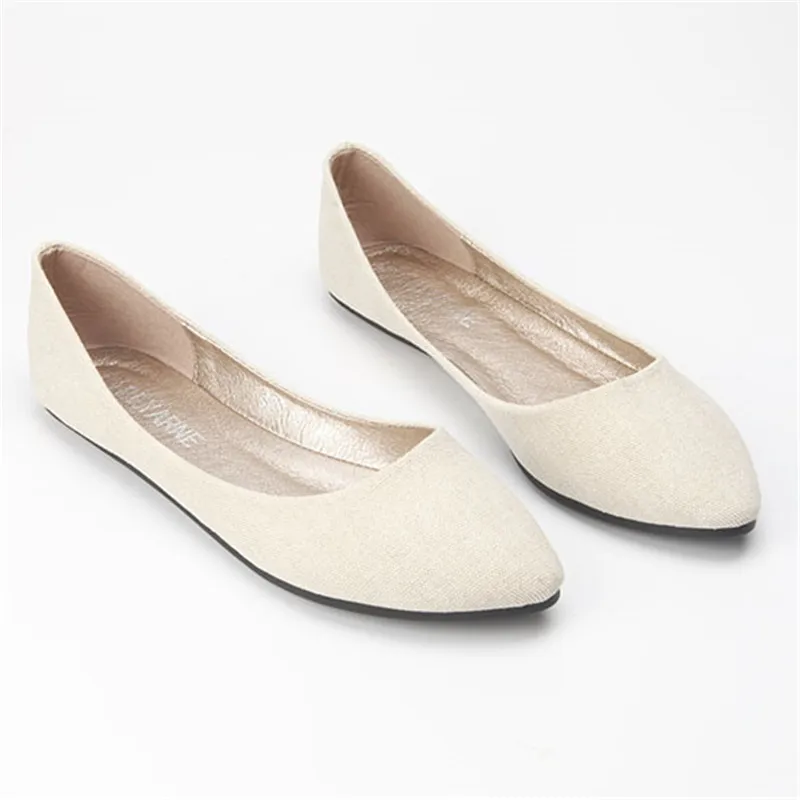 

BEYARNE 2019 Summer Breathable Pointed Flat Shoe Women's Shallow Comfortable Boat ShoeE529