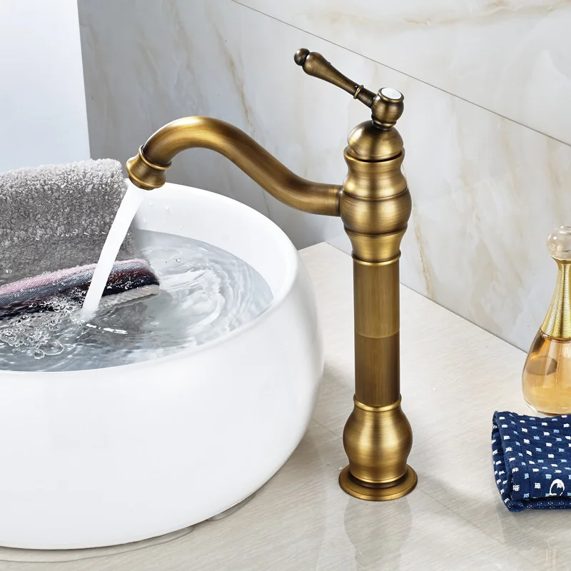 Antique Brass Bathroom Single Hole Basin Faucet Deck Mounted Vanity Sink Mixer Tap KD500 Antique Brass Bathroom Single Hole Basin Faucet Deck Mounted Vanity Sink Mixer Tap KD500