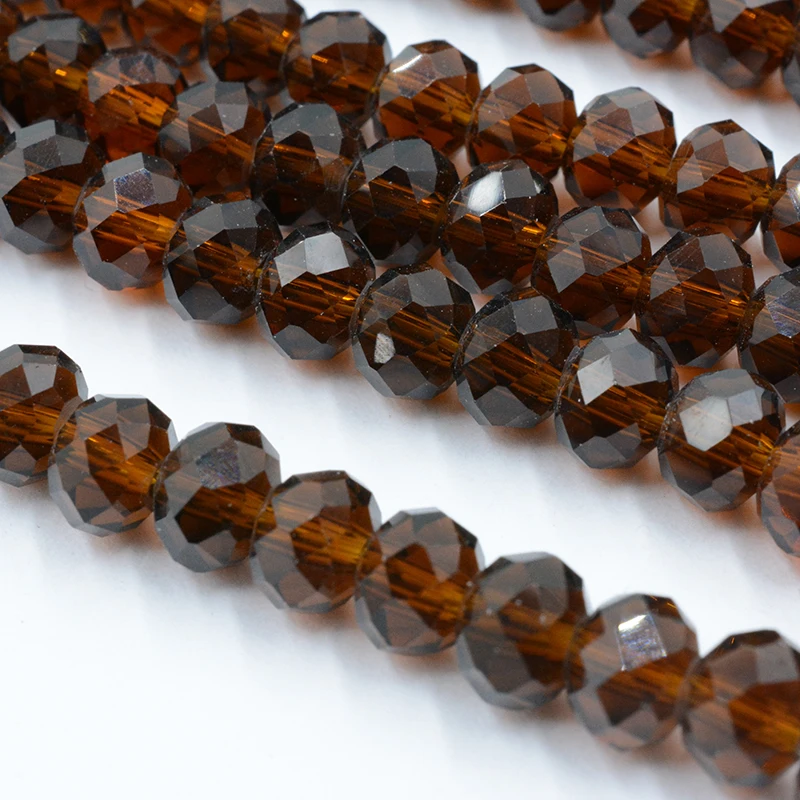 

FLTMRH Deep Brown Colors 4mm 145pcs Rondelle Austria faceted Crystal Glass Beads Loose Spacer Round Beads for Jewelry Making