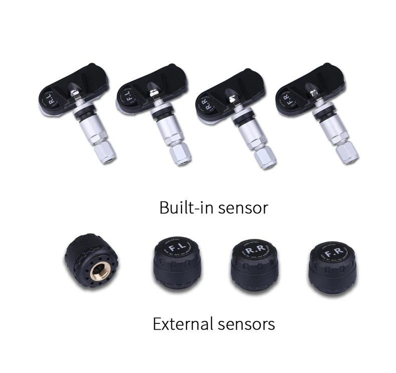 Автомобиль TPMS зарядка от солнечной энергии датчики давления в шине мониторинга Системы ЖК-дисплей Дисплей внутренняя и внешняя датчики