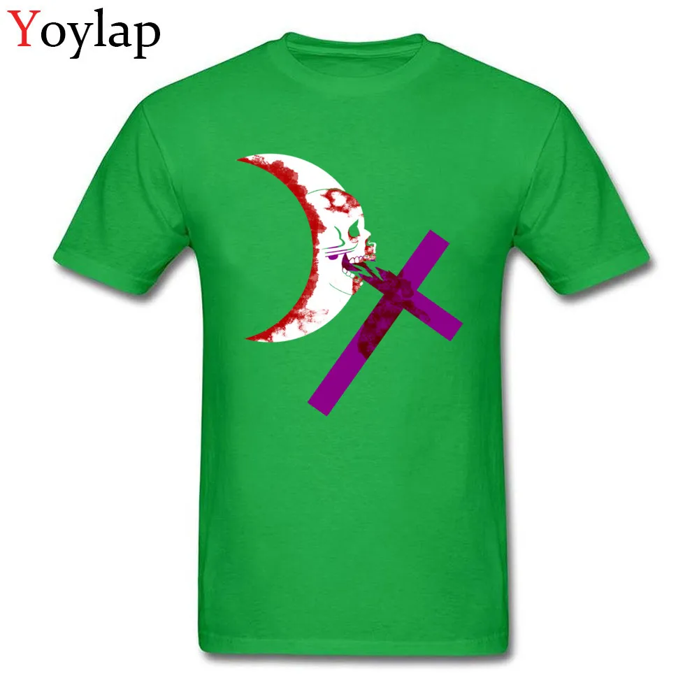 Newest Party Short Sleeve Tops Shirt Scarlet Moon Flag Summer Autumn Round Neck Cotton Adult T-shirts Party Tee-Shirts green