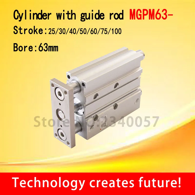 SMC Type MGPM63Thin cylinder with rod MGPM63-25/30/40/50/75/100 Three axis three bar Pneumatic components MGPM | Обустройство дома