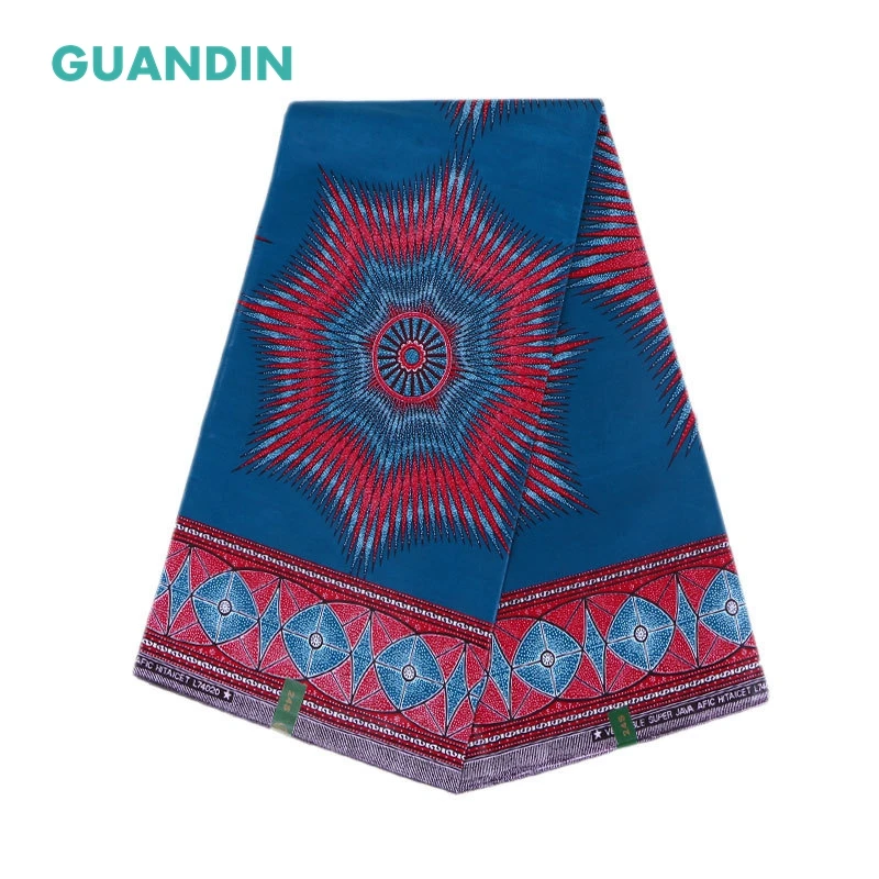 

GUANDIN Wax Fabric 2018 African Fabric For Dress Java Wax Print Cotton Cloth Textile 6yard Dashiki Fabric For Party Dress Sheet