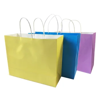 

10 Pcs/lot Multifuntion Kraft Paper Bags With Handle Horizontal Version Gift Party Holiday Shopping Package Bags 33*26*12cm