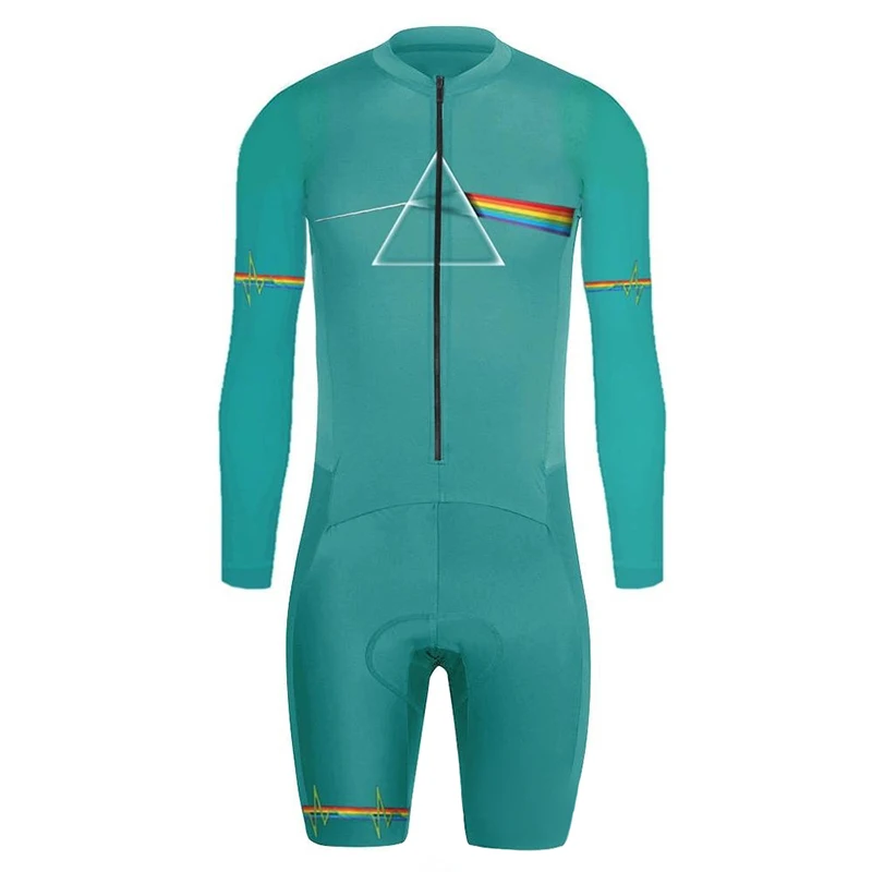 

Men's Long Sleeve Skinsuit Pro Jumpsuit Speed Trisuit Ropa Ciclismo Maillot Pro One Piece Triathlon Wear Cycling Jersey Suit