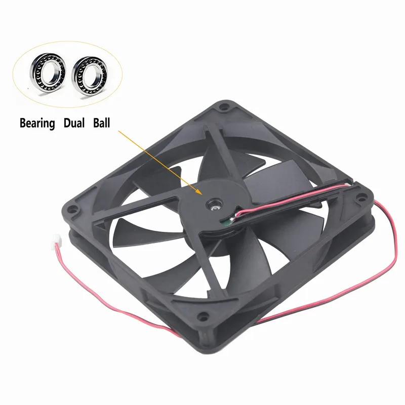 5 шт. Gdstime 14 см DC 12 В 140x140x25 мм шарикоподшипник высокоскоростной компьютер чехол