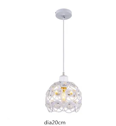 Современный светодиодный потолочный светильник с кристаллами, Потолочные Подвесные лампы, люстры для кухни, лампы E27 - Цвет корпуса: 20cm white hanging