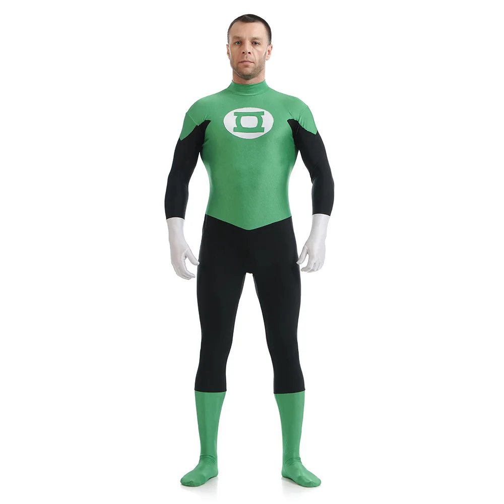 

New Superhero Costumes Green Lantern Cosplay Zentai For Adult 3D Printed Elasticity Stage Play Justice League DC Clothing Sets