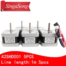 5pcs Nema 17 Stepper Motor bipolar 4 leads 34mm 12V 1 5 A 26Ncm 36 8oz