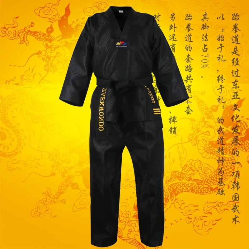 Crianças das Mulheres dos Homens Kwon do Taekwondo Conjunto de Roupas Conjuntos de Roupas Adulto Preto Algodão Tae Dobok Wtf Uniforme Cinto Tkd Karate Ternos Dobok
