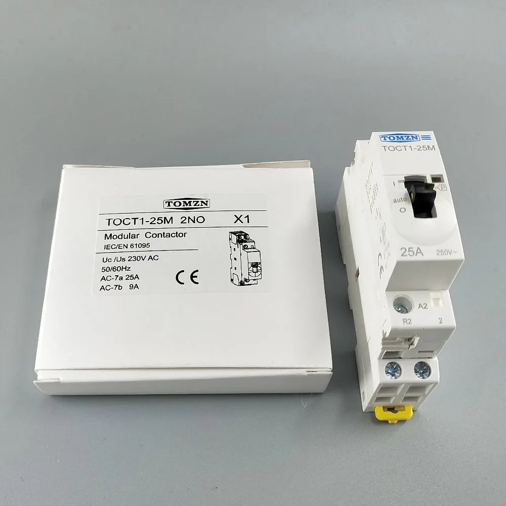 TOCT1 Американская классификация проводов 2р 25A 220 V/230 V 50/60HZ Din rail бытовой ac Контактор В соответствии с стандартом с ручным Управление переключатель 2NO или 1NO 1NC или 2NC