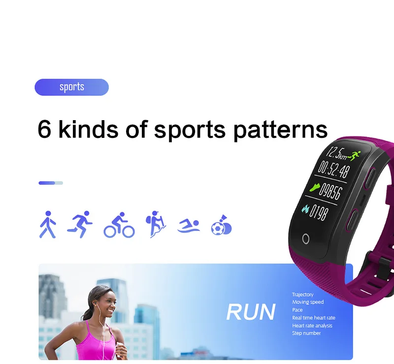 VERYFiTEK V7 Plus GPS Smart Band Color Screen Fitness Bracelet Heart Rate Monitor IP68 Waterproof Pedometer Smart Wristband (9)