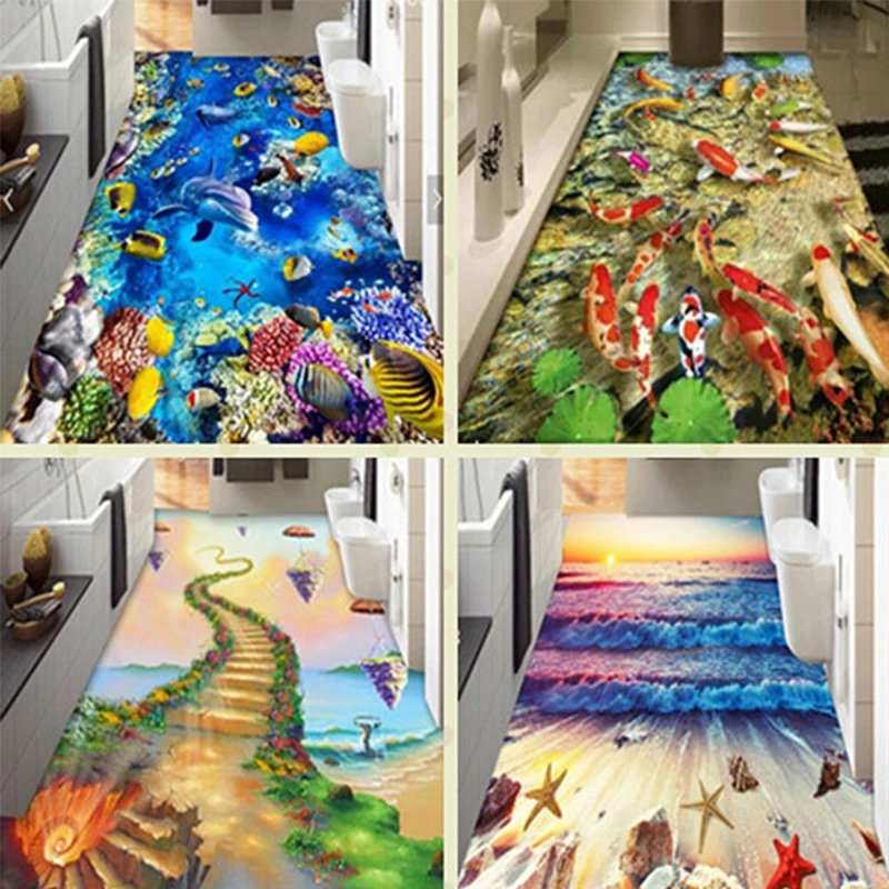 3D Living Room Bathroom Mats Scenic Hallway Mat Floor Mats Kitchen