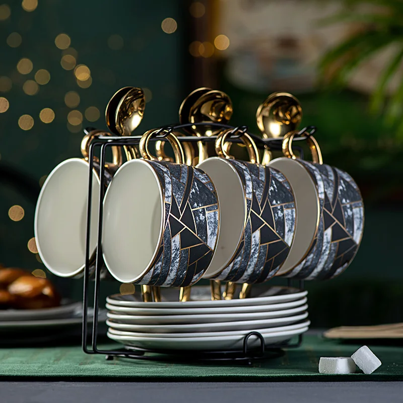 Najtaniej Yolife Lozenge ceramiczne filiżanki ze spodkami porcelanowa filiżanka do kawy zestaw brytyjska popołudniowa czarna herbata zestaw porcelanowa filiżanka z łyżeczką