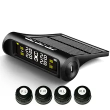 

Car TPMS Tyre Pressure Monitoring System Solar Power Charging Digital LCD Display 4 External Sensor Auto Security Alarm Systems