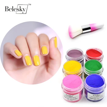 

BELESKY gel dipping nail powder 28g French natural air dry quick holographic chameleon pigment glitter powder nail art design