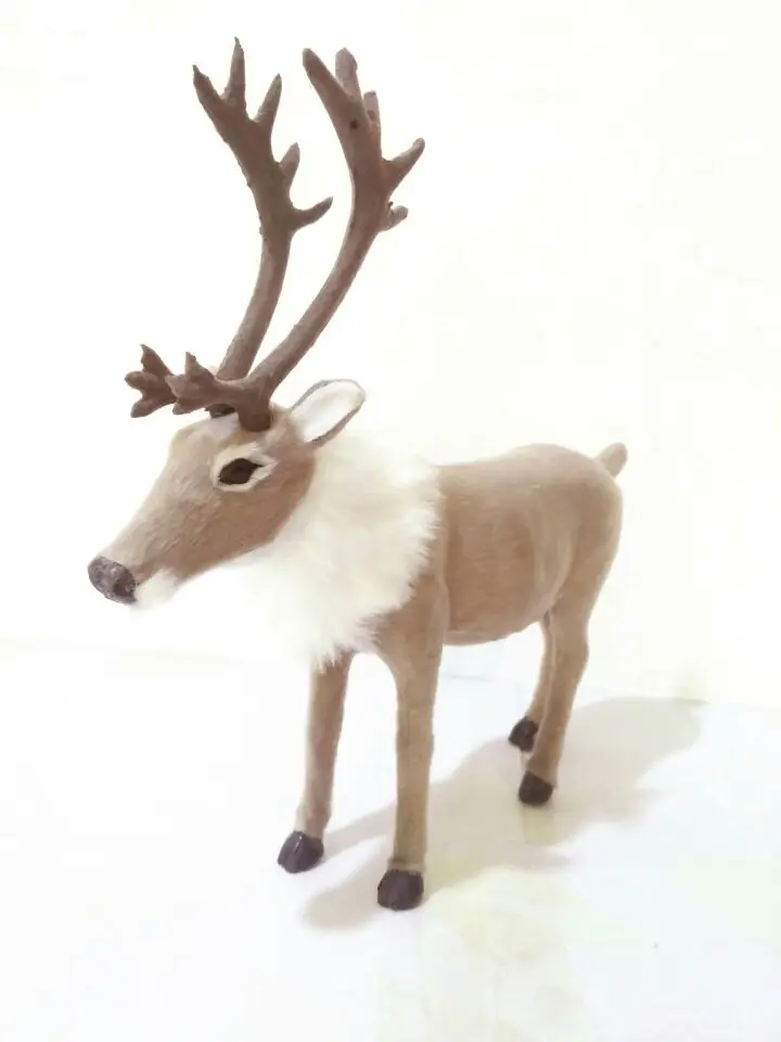 simulation reindeer plastic&furs christmas deer large 25x24cm hard