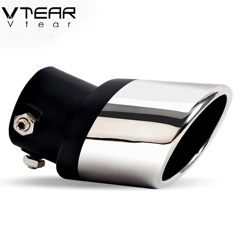 Vtear Universal Car Tail Pipes Round Exhaust Muffler Tip Stainless