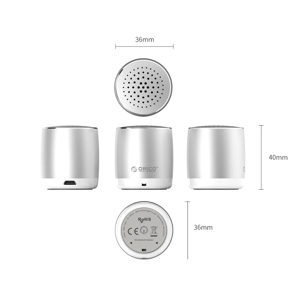 ORICO Мини Портативный беспроводной Bluetooth динамик Улучшенный бас 3D стерео музыка