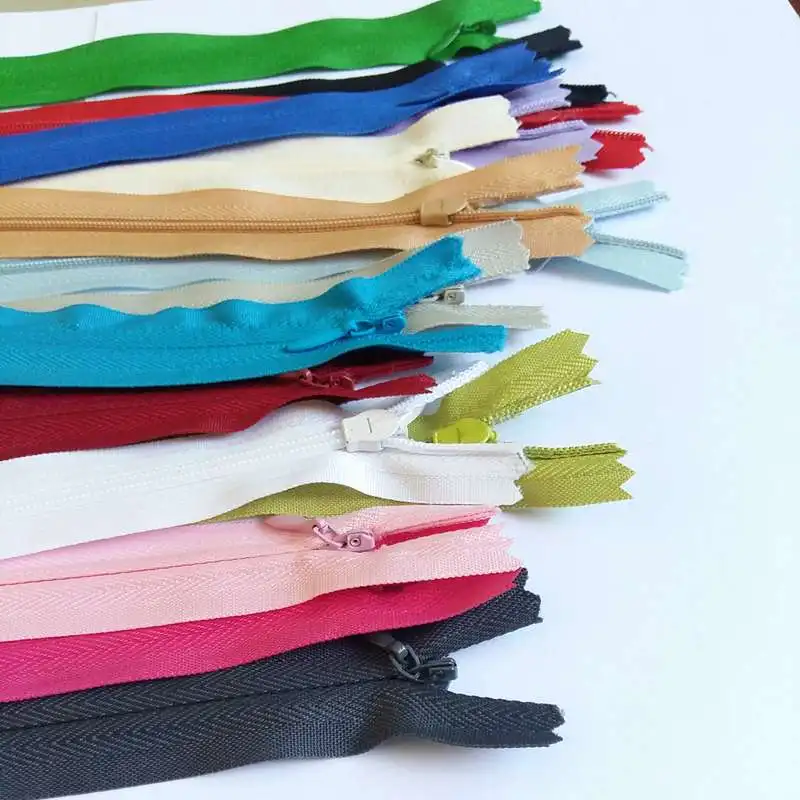 6pcs/lot Total length 50cm Mixed Color Close end mix color nylon zipper