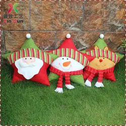 Рождественская подушка, пятиконечные звездообразные подушки, мягкие Санта-Клаус со снеговиками, с северными оленями подушки