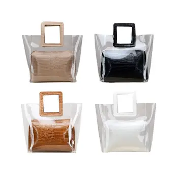 

Sell at a loss! Women Summer Beach PVC Transparent Handbag Tote Beach Bag Purse Messenger Large Capacity Handbags