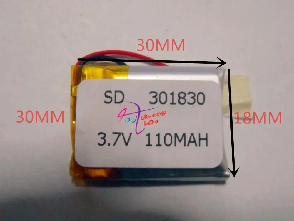 best battery brand MP3 MP4 free shipping 3.7V lithium 301830 031830 110mah Bluetooth cell recorder Sound card | Электроника