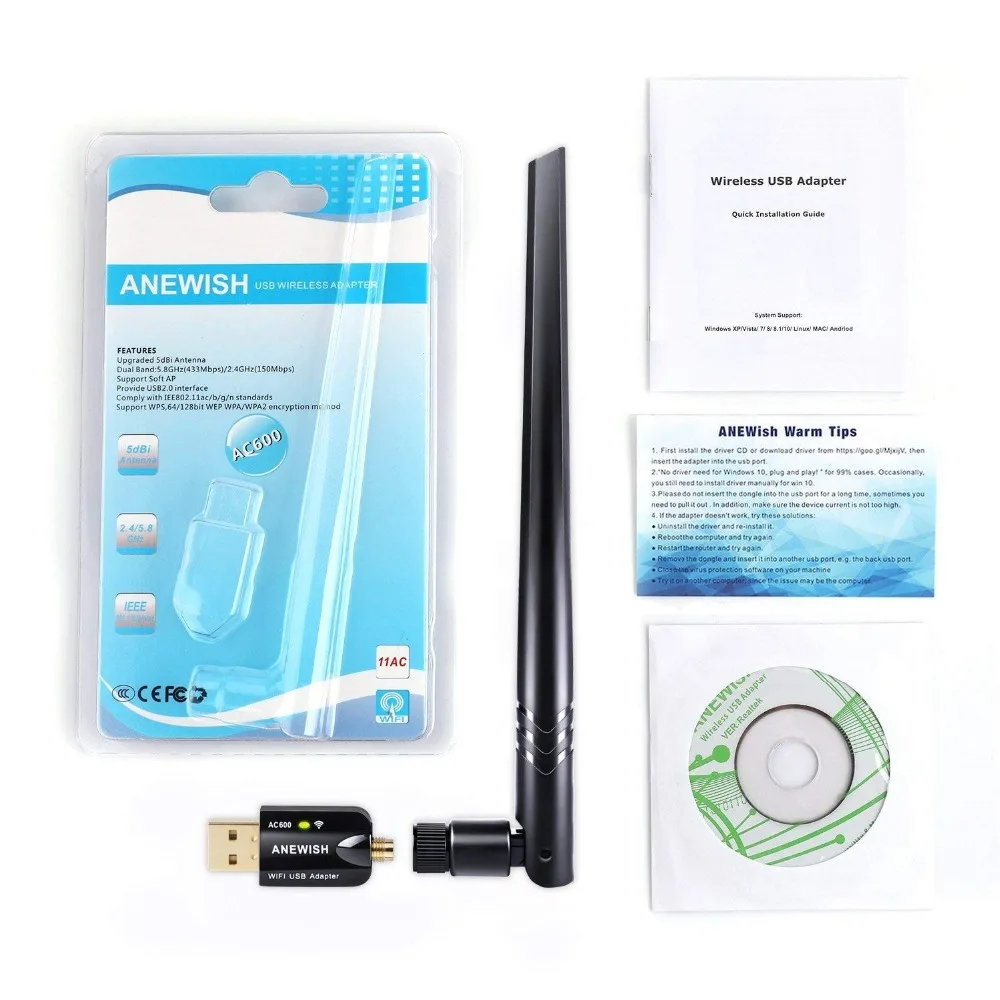 [Адаптер Wi Fi] до Италии 5dBi 600 Мбит/с для smart TV Android приставки ноутбука антенны