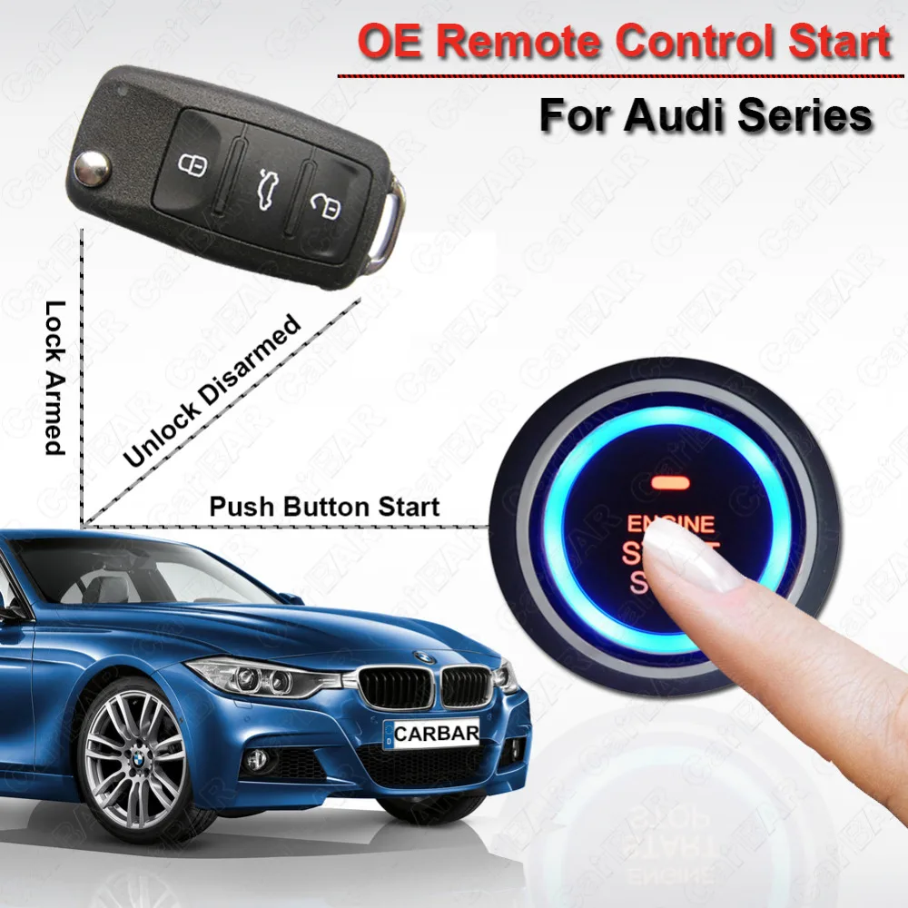 Us 54 03 27 Off Push Button Star Car Alarm For Audi Keyless Entry System Car Door Lock Unlock Automatically Original Remote Start Car Carbar In