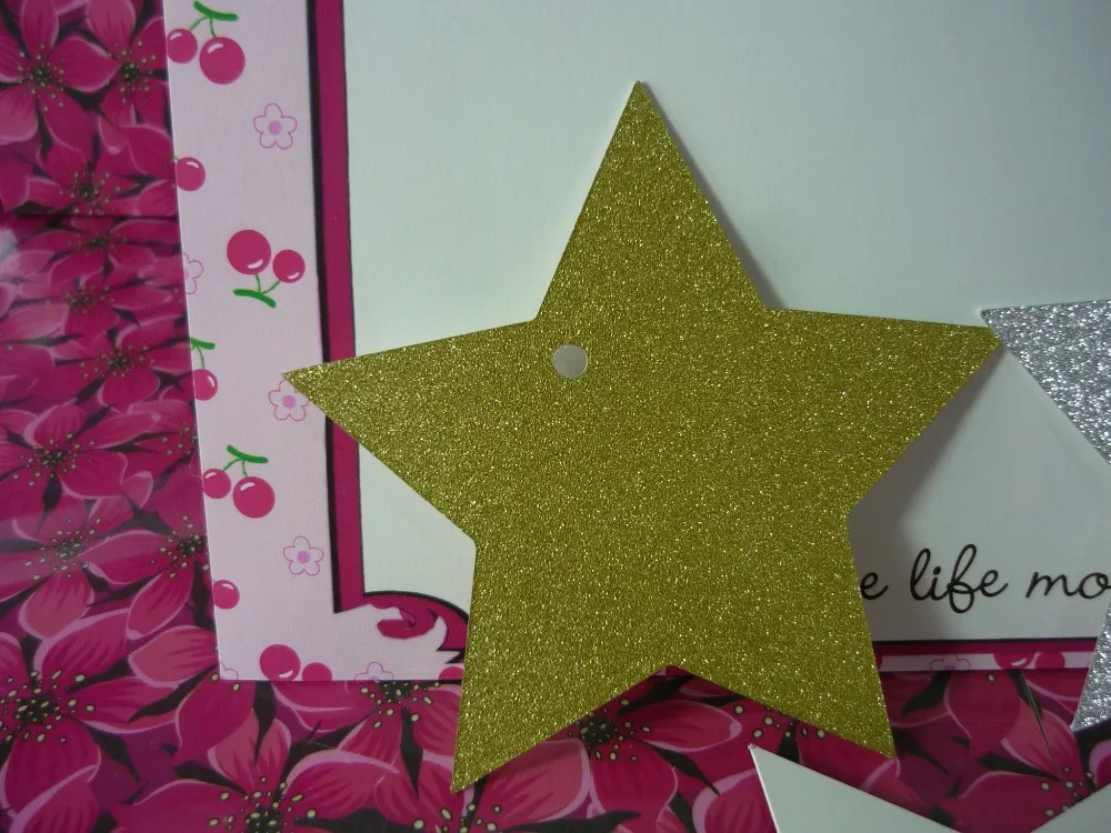 CX-TAG-00045 9x8.56cm Gold and Silver Glitter Star Ornament Tags Christmas tag  03