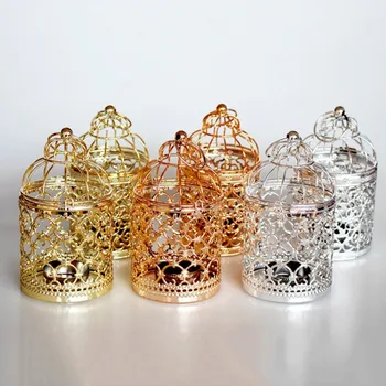 

Vintage Candle Holder Wedding Home Hanging Lantern Bird Cage DecorationRetro Cage Shaped Candlestick Tealight 50XX024