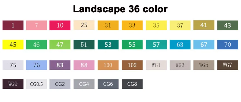 TOUCHNEW 80 цветов набор маркеров для живописи на спиртовой основе Эскиз маркер ручка для рисования манга дизайн художника архитектура принадлежности - Цвет: 36F