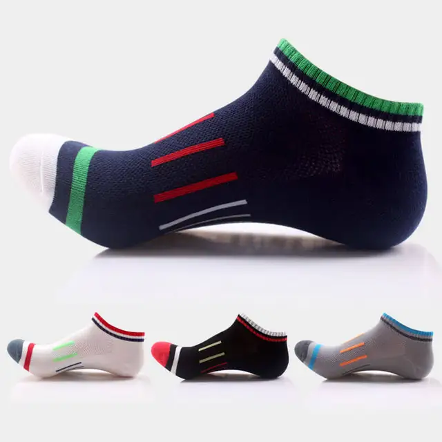 Special Price 4 pairs Men's Sport Ankle Socks Cotton Football Stockings Low Cut Mesh Net Socks Cycling Bowling Camping Hiking Sock 4 Colors
